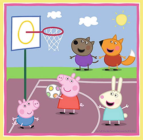 Trefl 34813 - Puzzle 3 en 1, diseño de Peppa Pig Jugando en la Escuela