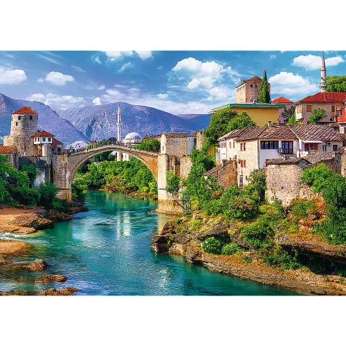 Trefl- Alte Brücke in Mostar, Bosnien und Herzegowina 500 Piezas, Adultos y niños a Partir de 10 años Puzzle, Color Puente Viejo, Bosnia y Herzegovina