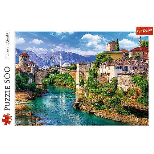 Trefl- Alte Brücke in Mostar, Bosnien und Herzegowina 500 Piezas, Adultos y niños a Partir de 10 años Puzzle, Color Puente Viejo, Bosnia y Herzegovina