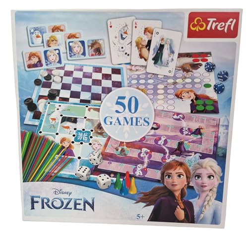 Trefl Disney Frozen/Frozen - Colección de juegos con 50 juegos diferentes, juegos comunitarios, juegos de mesa para niños