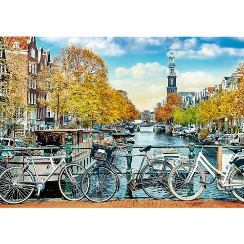 Trefl Prime - Uft Puzzle Wanderlust: Autumn In Amsterdam, Netherlands - 1000 Piezas, Cartón Más Grueso, Bio, EKO, Países Bajos, Otoño, Viajes, Entretenimiento para Adultos Y Niños Mayores De 12 Años