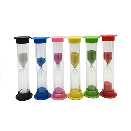 Triamisus Mini Reloj de Arena 30 Segundos 1 2 3 5 10 Minutos Temporizador Juguetes de Regalo para niños 6 Piezas Decoración de Escritorio Reloj de Arena - Multicolor 6 Piezas