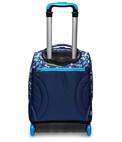 Trolley Scuola Big SJ GANG FANTABULOUS, Blu - 2 Zaini en 1 con Crossover System - Uso Zaino con Spallacci a Scomparsa - Zaino Scuola Elementare, Trolley Scuola Elementare Bambino