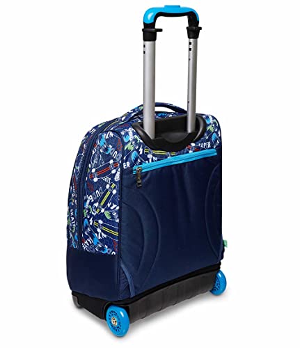 Trolley Scuola Big SJ GANG FANTABULOUS, Blu - 2 Zaini en 1 con Crossover System - Uso Zaino con Spallacci a Scomparsa - Zaino Scuola Elementare, Trolley Scuola Elementare Bambino