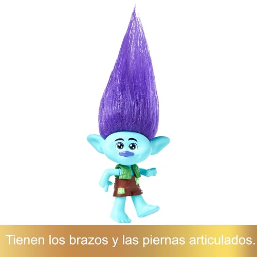 Trolls 3 Todos Juntos Muñeco Branch, inspirado en la película, juguete +3 años (Mattel HNF08)