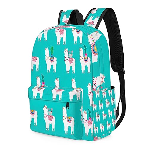 TropicalLife Alpaca Llama Cactu - Mochila para niños, mochila para niñas, niños, escuela, viajes, casual, mochila, multicolor, 15 in