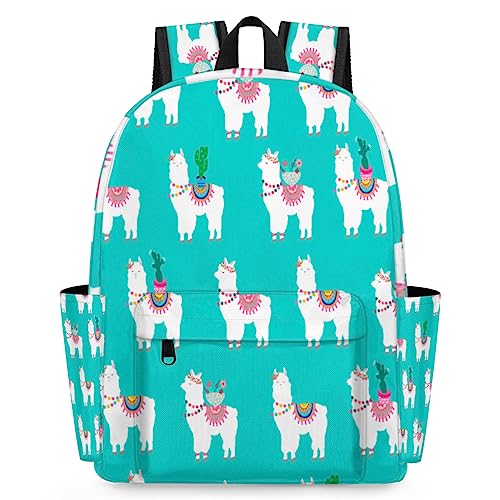 TropicalLife Alpaca Llama Cactu - Mochila para niños, mochila para niñas, niños, escuela, viajes, casual, mochila, multicolor, 15 in