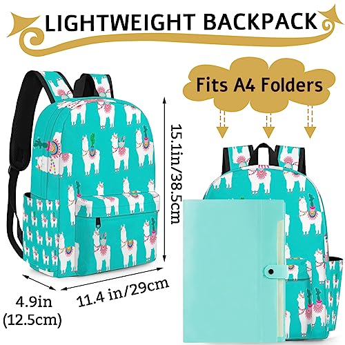 TropicalLife Alpaca Llama Cactu - Mochila para niños, mochila para niñas, niños, escuela, viajes, casual, mochila, multicolor, 15 in