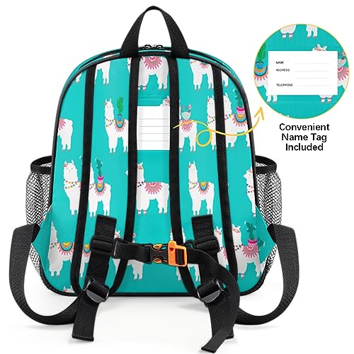 TropicalLife Alpaca Llama Cactu Niños Mochilas para Niños Niñas Llama Niño Mochila Mochila Escuela Guardería Bookbag, Color, 13 L