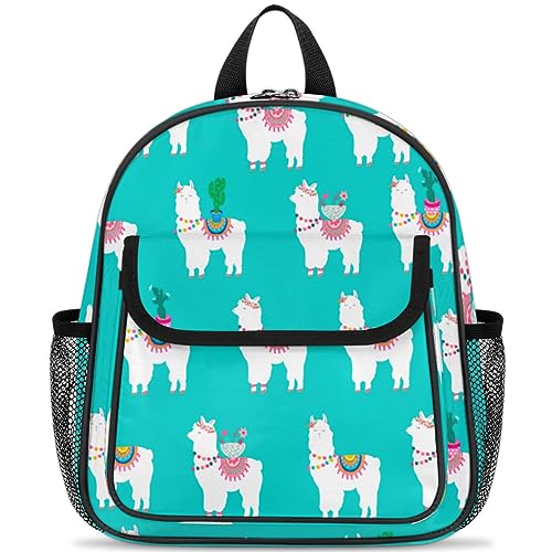 TropicalLife Alpaca Llama Cactu Niños Mochilas para Niños Niñas Llama Niño Mochila Mochila Escuela Guardería Bookbag, Color, 13 L