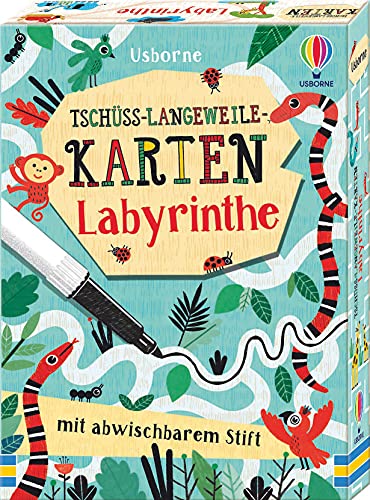 Tschüss-Langeweile-Karten: Labyrinthe: mit abwischbarem Stift