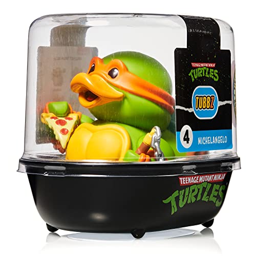 TUBBZ First Edition Michelangelo - Figura Coleccionable de Pato de Goma de Vinilo, mercancía Oficial de Las Tortugas Ninja Mutantes Adolescentes - TV, películas y Videojuegos