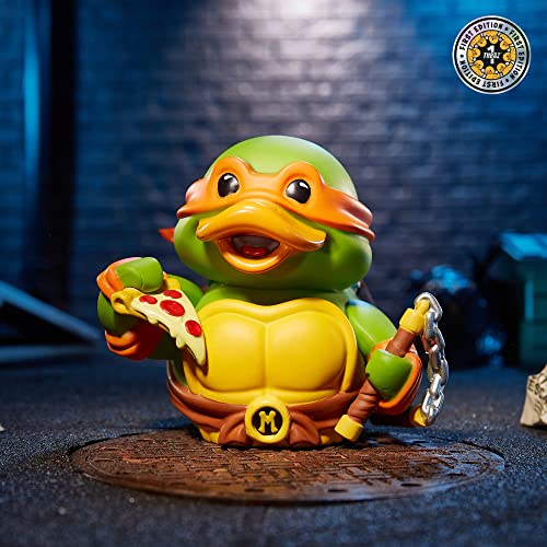 TUBBZ First Edition Michelangelo - Figura Coleccionable de Pato de Goma de Vinilo, mercancía Oficial de Las Tortugas Ninja Mutantes Adolescentes - TV, películas y Videojuegos