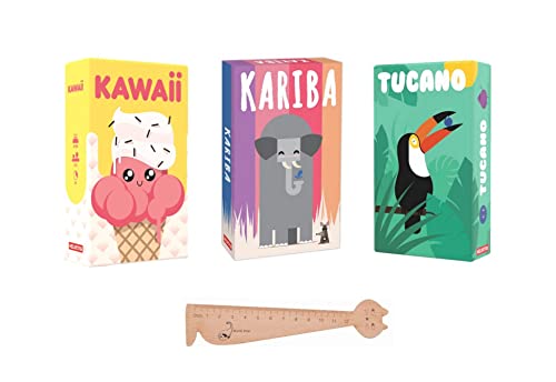 Tucano + Kawaii + Kariba+ 1 regla de marca de madera Blumie (Tucano + Kawaii + Kariba)