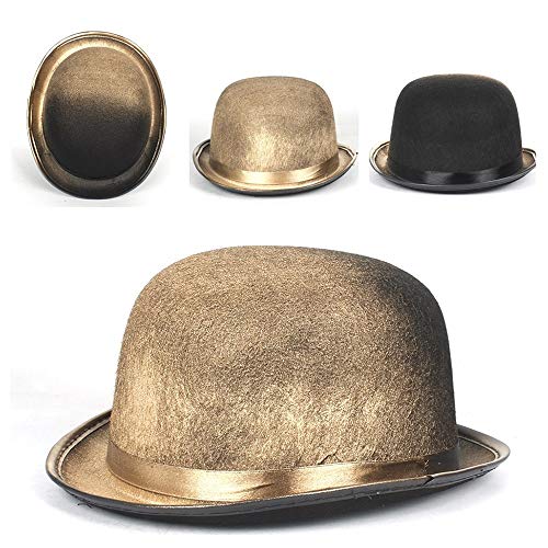 TX GIRL Fieltro de Lana Sombrero de Fedora Hombres Mujeres ala Corta de Steampunk del Hongo Cosplay Topper del Sombrero de Copa del Sombrero el Tamaño 58 CM Traje de la Manera de Vacaciones