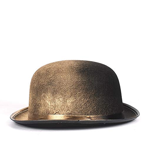 TX GIRL Fieltro de Lana Sombrero de Fedora Hombres Mujeres ala Corta de Steampunk del Hongo Cosplay Topper del Sombrero de Copa del Sombrero el Tamaño 58 CM Traje de la Manera de Vacaciones