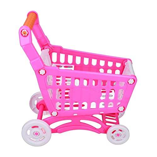 Tyenaza Carro de la Compra para niños Trolley Toy, Juego de Carro de la Compra para niños Juego de Carro de la Compra Educativo para niños Juguetes de Comida para Jugar Juego de Roles (Rosa)