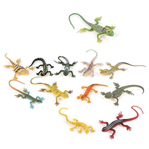 TYTOGE 12 Piezas de Juguetes de Figuras de Animales, Modelos de Lagartos Simulados de Colores para Niños, Juguetes de Animales para Niños, Figuras de Acción de Animales, Juego Educativo