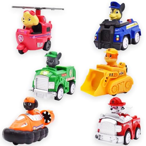 Ubephant Patrulla Canina Coches, 6Pcs Anime Coches de Juguetes, Patrulla Canina Juguetes, Anime Cars Juguetes, Anime Regalo para Niños