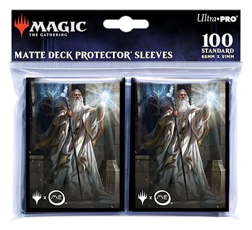 Ultra Pro El señor de los anillos: Tales of Middle-Earth 100 ct - Ft. Gandalf for Magic: The Gathering, acabado mate sin reflejos y tecnología ChromaFusion para protección de tarjetas