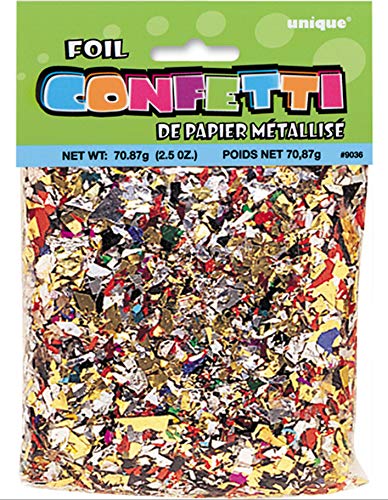 Unique Party- Confetti metálico, Multicolor, 70 gr (9036) , color/modelo surtido