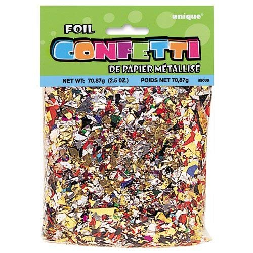 Unique Party- Confetti metálico, Multicolor, 70 gr (9036) , color/modelo surtido