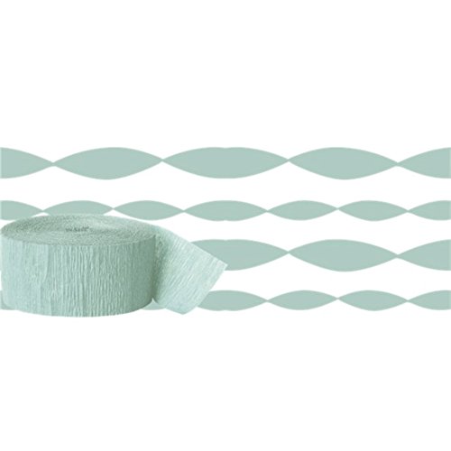 Unique- Serpentina de papel crepé para fiestas, Color verde menta, 24 cm (63055)