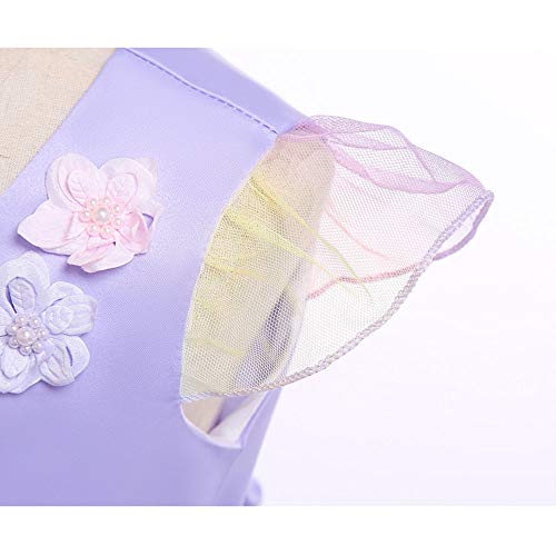 URAQT Disfraz Unicornio Niña, 3pcs Disfraz Princesa Niña con Vestidos Unicornio Niña, Diadema y Collar, Disfraz Niña para Diario o Cosplay, Disfraz Halloween Niña para Carnaval Fiesta Boda, 130cm