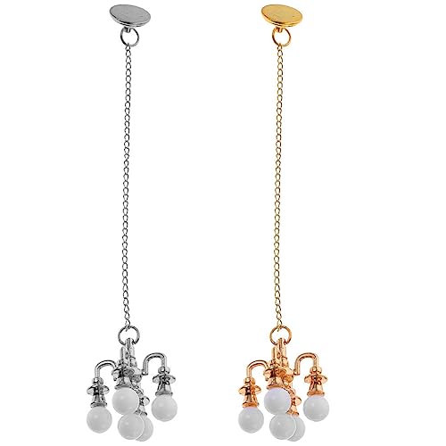 USHOBE 2 Piezas Candelabro De Casa De Muñecas Accesorio De Muebles De Casa Mini Modelo Microscópico De Luz Luces Colgantes De Casa De Muñecas 1 12 Luminarias Bebé Bola Blanca El Plastico