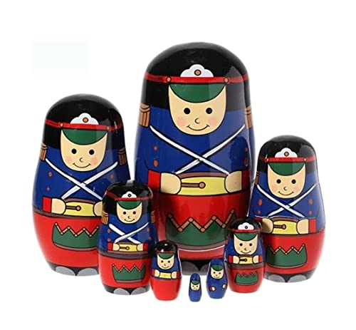 UTOQIA Muñecas Rusas Matrioskas Muñecas Matryoshka apilables Rusas de 8 Piezas, Juguetes de muñecas anidadas de Madera Matryoshka de Madera Rusa de Navidad Matrioskas Rusas