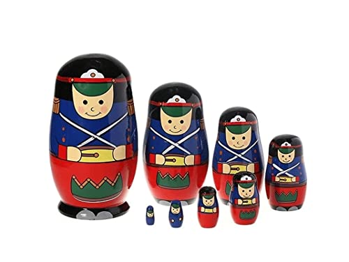 UTOQIA Muñecas Rusas Matrioskas Muñecas Matryoshka apilables Rusas de 8 Piezas, Juguetes de muñecas anidadas de Madera Matryoshka de Madera Rusa de Navidad Matrioskas Rusas