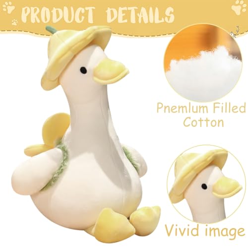 UZSXHJ Animal de Peluche para Niños, Peluche de Patito, Muñeco de Peluche de Pato, Patitos de Peluche, Suaves para niños Pequeños Muñeco de Peluche Suave para Niños y Niñas (Amarillo 35 cm)