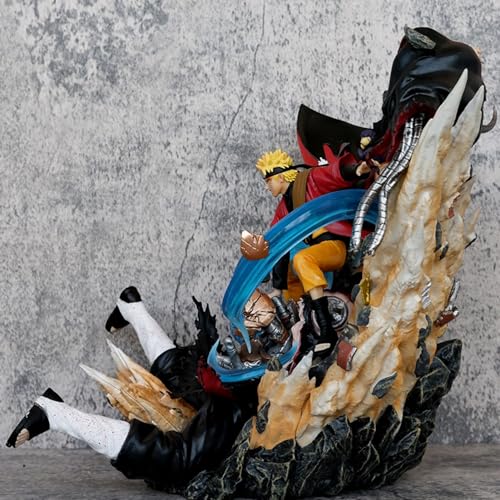 Uzumaki Naruto Kiba's Heroes Crane Tail Six Tails Cloud Top Figura de Anime Inmortal Regalo | Modelo de Juguete de muñeca estática de 27,5 cm con Postura de pie Luminosa de PVC | Adornos Decorativos