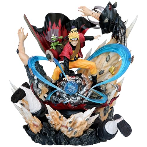 Uzumaki Naruto Kiba's Heroes Crane Tail Six Tails Cloud Top Figura de Anime Inmortal Regalo | Modelo de Juguete de muñeca estática de 27,5 cm con Postura de pie Luminosa de PVC | Adornos Decorativos