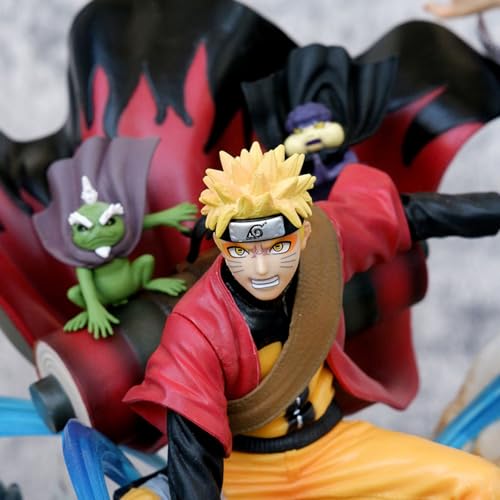 Uzumaki Naruto Kiba's Heroes Crane Tail Six Tails Cloud Top Figura de Anime Inmortal Regalo | Modelo de Juguete de muñeca estática de 27,5 cm con Postura de pie Luminosa de PVC | Adornos Decorativos