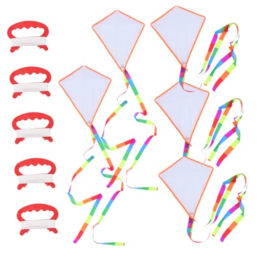 Vaguelly 5 Juegos De Cometa De Dibujo Interesante Cometas Niños Cometa De Juguete Divertidos Kits De Artesanía De Cometa En Blanco para Niños Cometa Divertida para Niños Suministro para