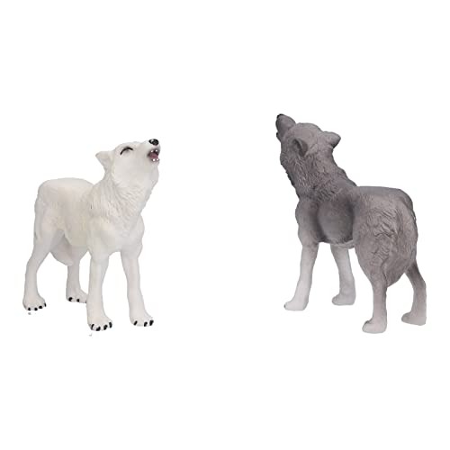 Vakitar Figuras de acción de Lobo Aullando, 2 uds., Juguetes, Modelo de Animal de Lobo Aullando, Regalos educativos, para el hogar, niños