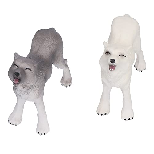 Vakitar Figuras de acción de Lobo Aullando, 2 uds., Juguetes, Modelo de Animal de Lobo Aullando, Regalos educativos, para el hogar, niños