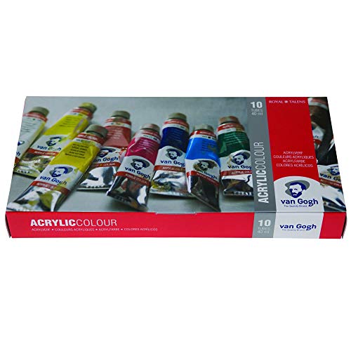 Van Gogh acrylverf kist 10 tubes 40ml met accessoires