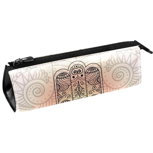 VAPOKF Hamsa Símbolo de la mano Fuerza Felicidad Pen Bag Papelería Bolsa de Lápiz Bolsa Cosméticos Bolsa Compacta con Cremallera, multicolor, 5.5 ×6 ×20CM/2.2x2.4x7.9 in, Organizador de bolsas