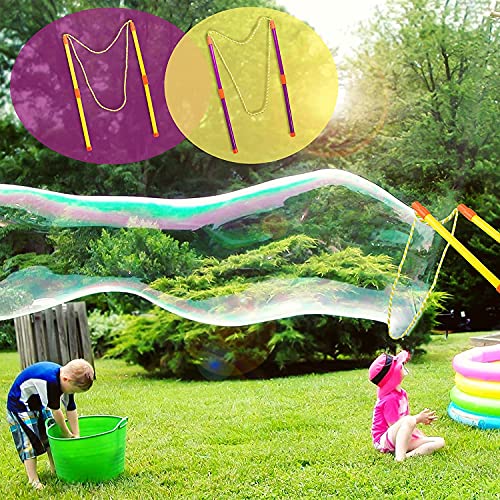 Varita de Burbujas Varita,Maquina de Burbujas,6 Piezas Kit de Varita de Burbujas,Gigantes de Jabón Burbujas,Burbujas de Jabón Kit para Actividades al Aire Libre en Verano,Burbuja Juguetes para Niños