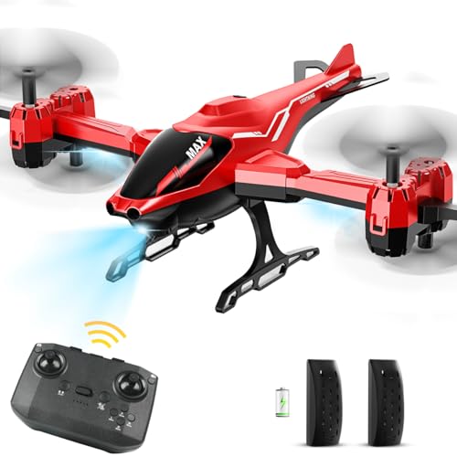 VATOS Helicóptero teledirigido 2.4G, Todo en 1 Super Función 360° Flip, Evitar Obstáculos, Despegue/Aterrizaje con Una Tecla, Avión Helicóptero RC con Luz LED Regalos de Juguete para Niños Adultos