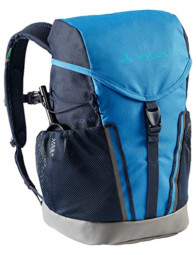 VAUDE Mochila para niños Boys & Girls Puck, cómoda mochila de senderismo, escolar resistente a la intemperie, protector de lluvia y lupa, espacio de almacenamiento, azul/eclipse, 10 litros