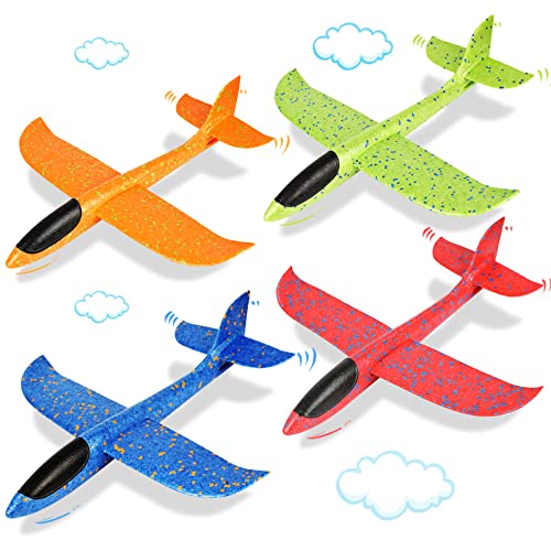 VCOSTORE Aviones de Poliespan - 4 Piezas Avión Planeador Grandes Avion Espuma Corcho Avión de Juguete para Niños y Adultos