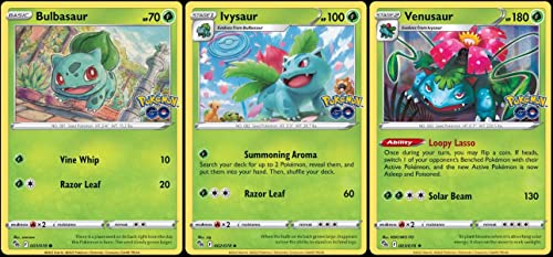 Venusaur 003/078 - Pokemon Go - Foil - Lote de cartas de evolución - Ivysaur Bulbasaur