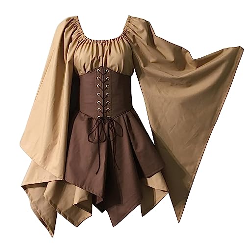 Vestido medieval para mujer con corsé, tallas grandes, vestido renacentista, retro, vestido de fiesta, vestido de cóctel, vestido de Halloween, disfraz de pirata, vestido de cosplay, carnaval, ropa,