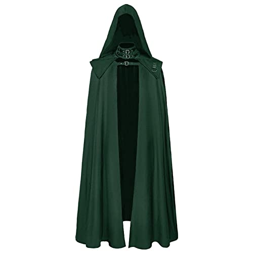 Vestido medieval para mujer y hombre, disfraz de bruja de Halloween, capa de reina, capa de diablo, bata, conjunto de dos piezas, chaqueta cómoda para mujer