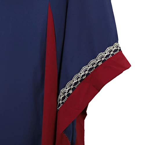 Vestido Medieval Renacimiento Mujer Vintage Victoriano gotico con Manga Larga de Llamarada Disfraz Princesa Azul Oscuro M