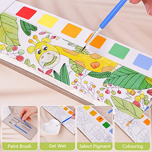 Vicloon Libro de Imágenes para Colorear para Niños, Libros de Niños para Pintar, Patrones Libro para Colorear para Niños, 40 Páginas de Diferentes Patrones, Marcapáginas de Acuarela (Bosque