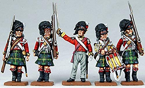 Victrix VX0006 - British Napoleonic Highland Center Companies - Juego De Cajas con 60 Figuras con Banderas - Miniaturas De Plástico De 28 mm Napoleónicas